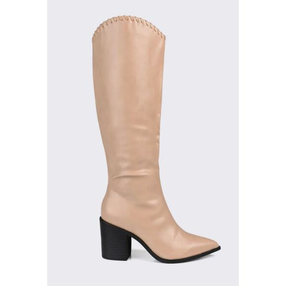 NWT  Journee Collection DARIA COWGIRL BOOTS IN FAUX LEATHER size 7.5 - Picture 1 of 11